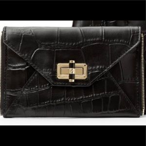 Diane Von Furstenberg Croc Emb Clutch